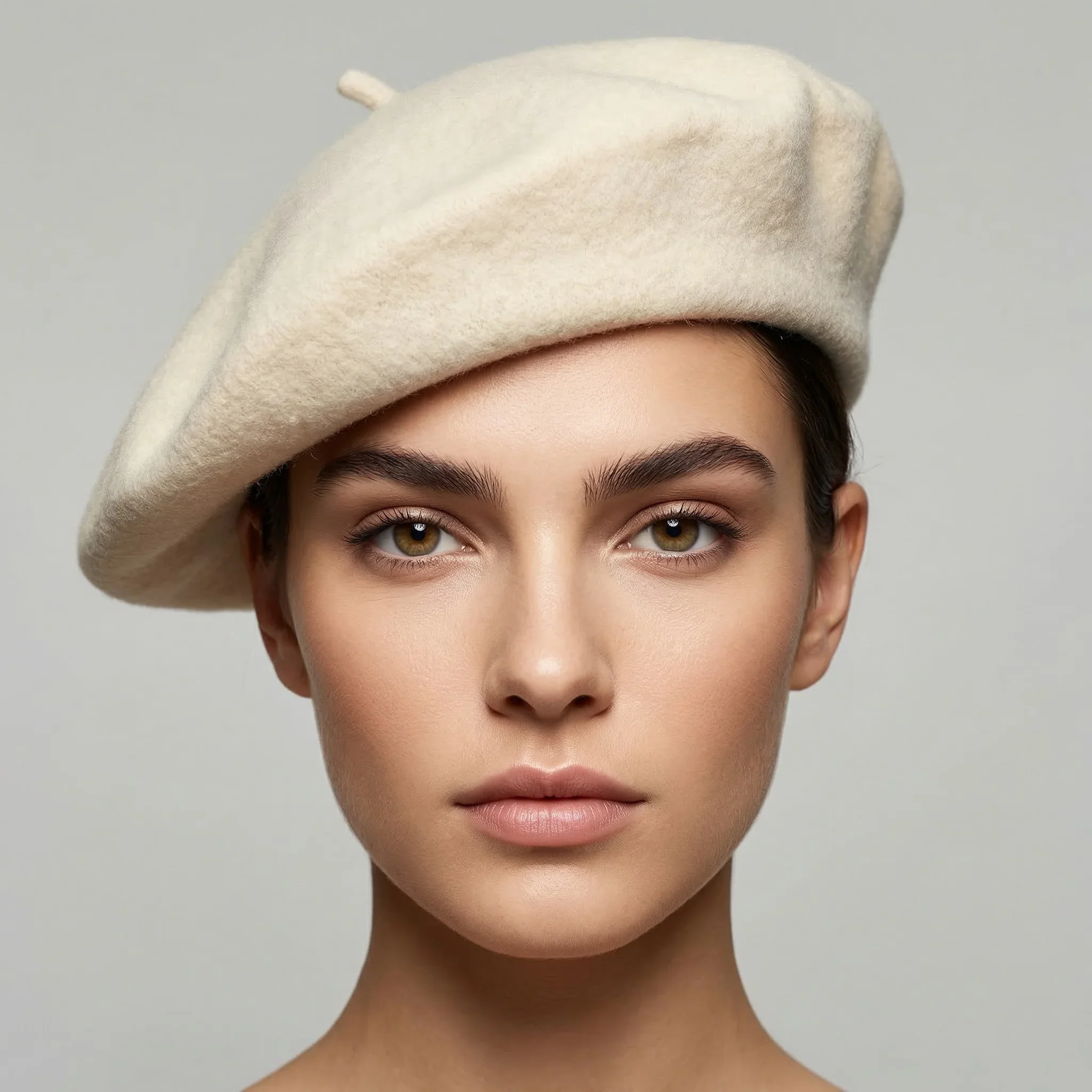 Beige Wool Beret - Image 2