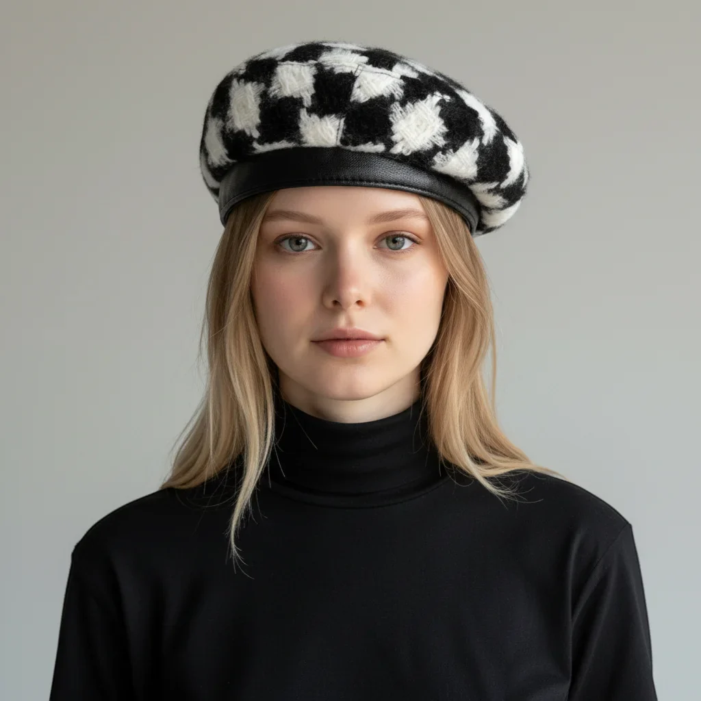 Black and White Beret - Image 2