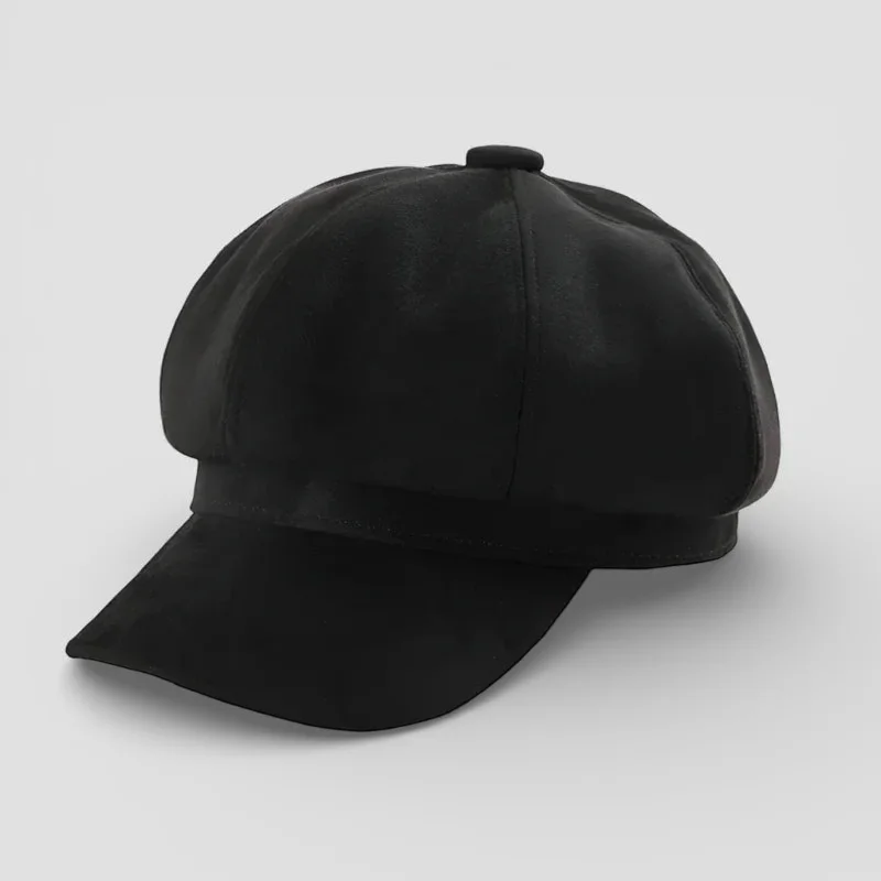 Black Newsboy Cap - Image 3