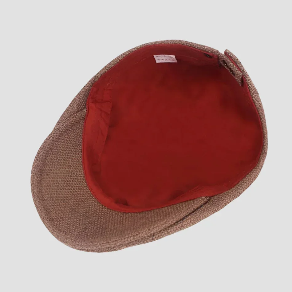 Brown Flat Cap Beret - Image 3