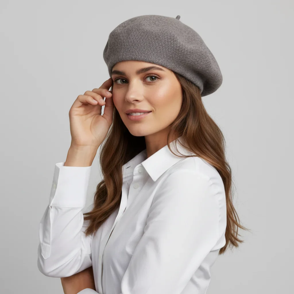 Brown Wool Beret - Image 2
