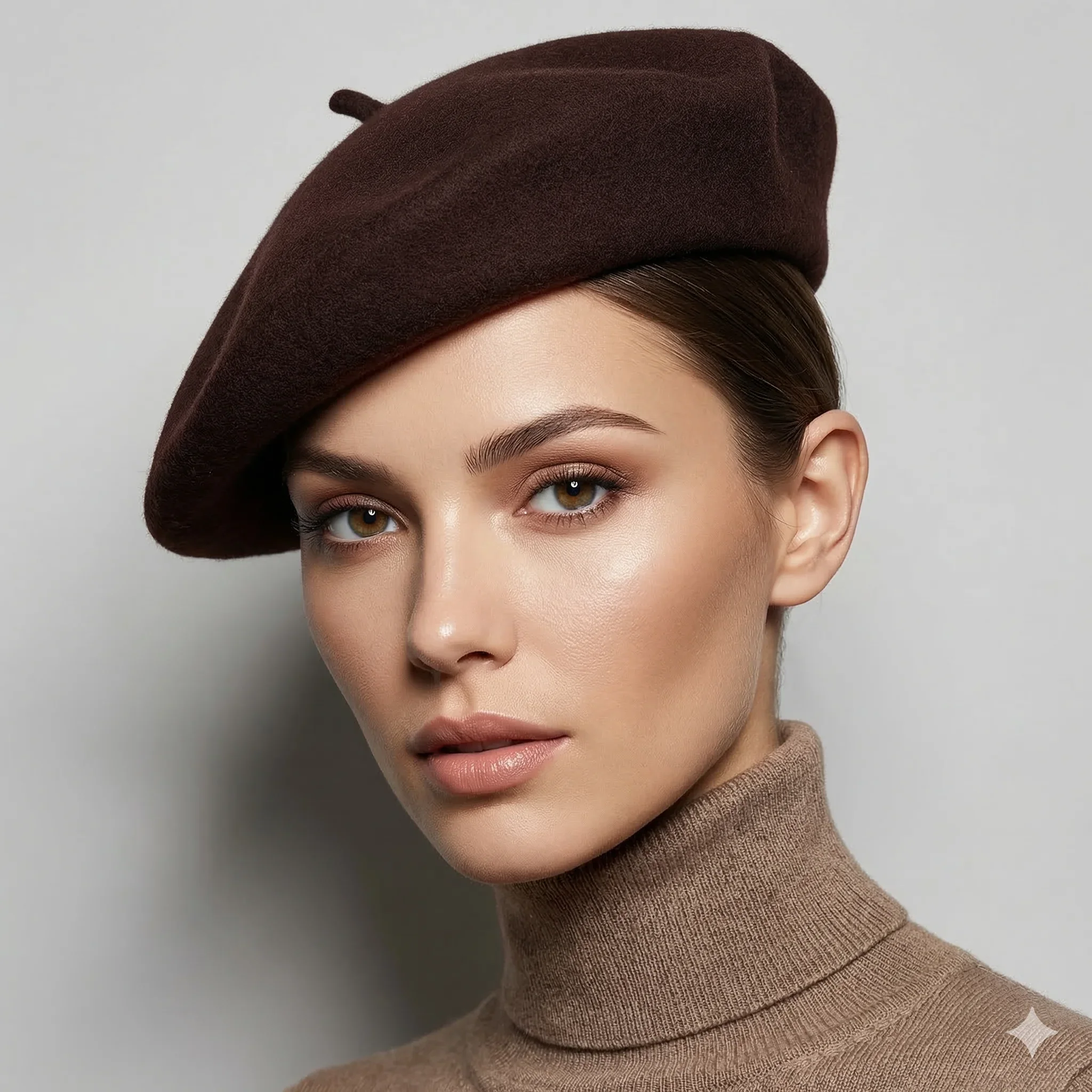Chocolate Brown Beret - Image 2