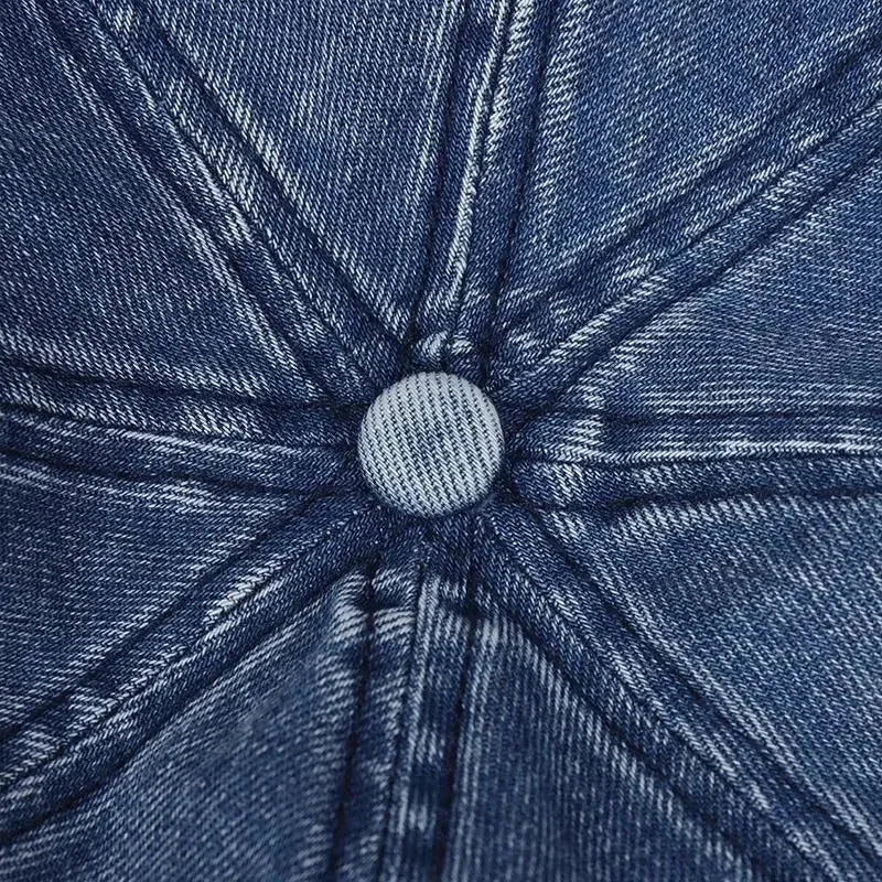 Cotton Denim Beret - Image 4