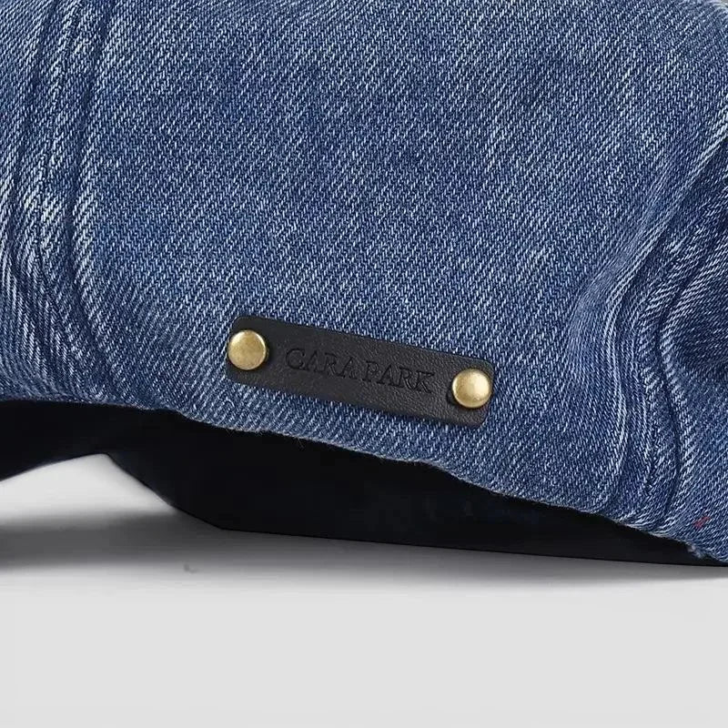 Cotton Denim Beret - Image 5