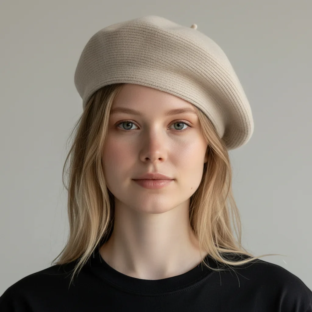 Cream Wool Beret - Image 2