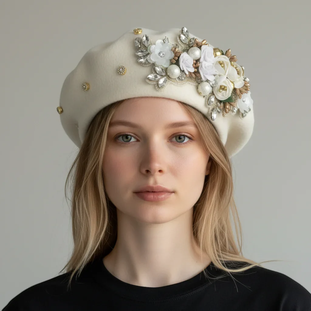 Flower Basque Beret - Image 2