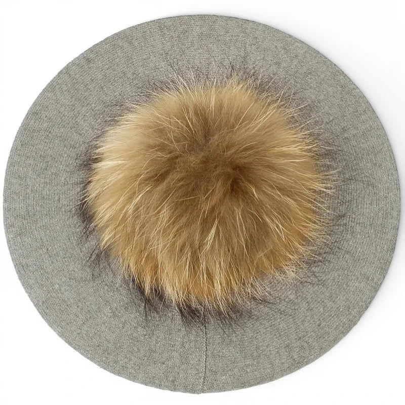 French Beret with Pom Pom - Image 3