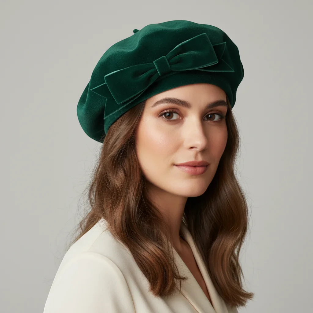 Green Wool Beret - Image 2