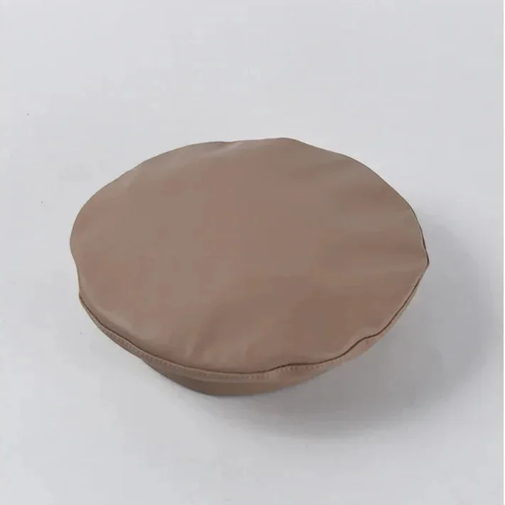 Khaki Leather Beret - Image 3