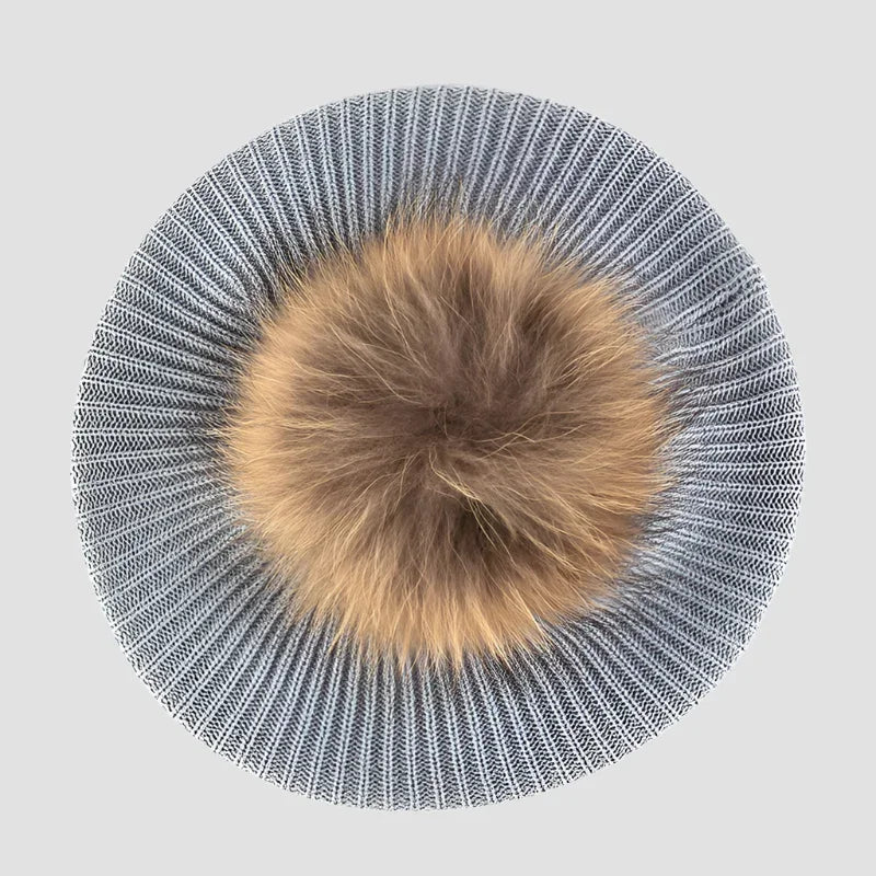 Knitted Pom Beret - Image 2