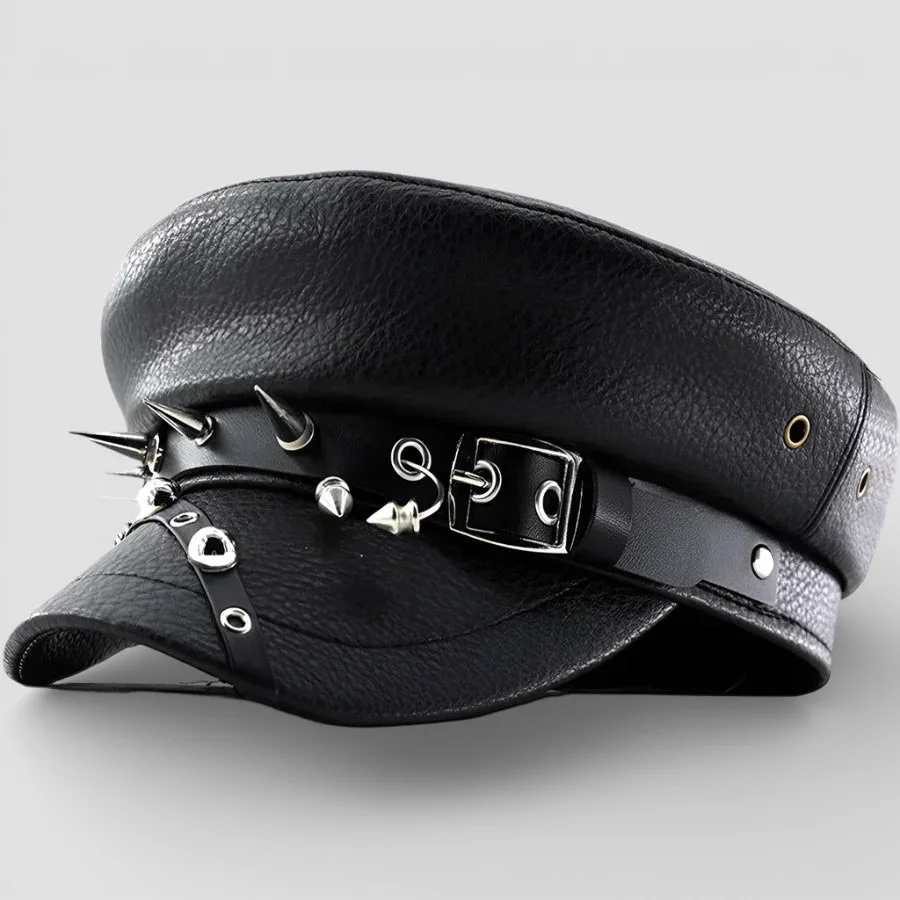 Leather Biker Beret - Image 3