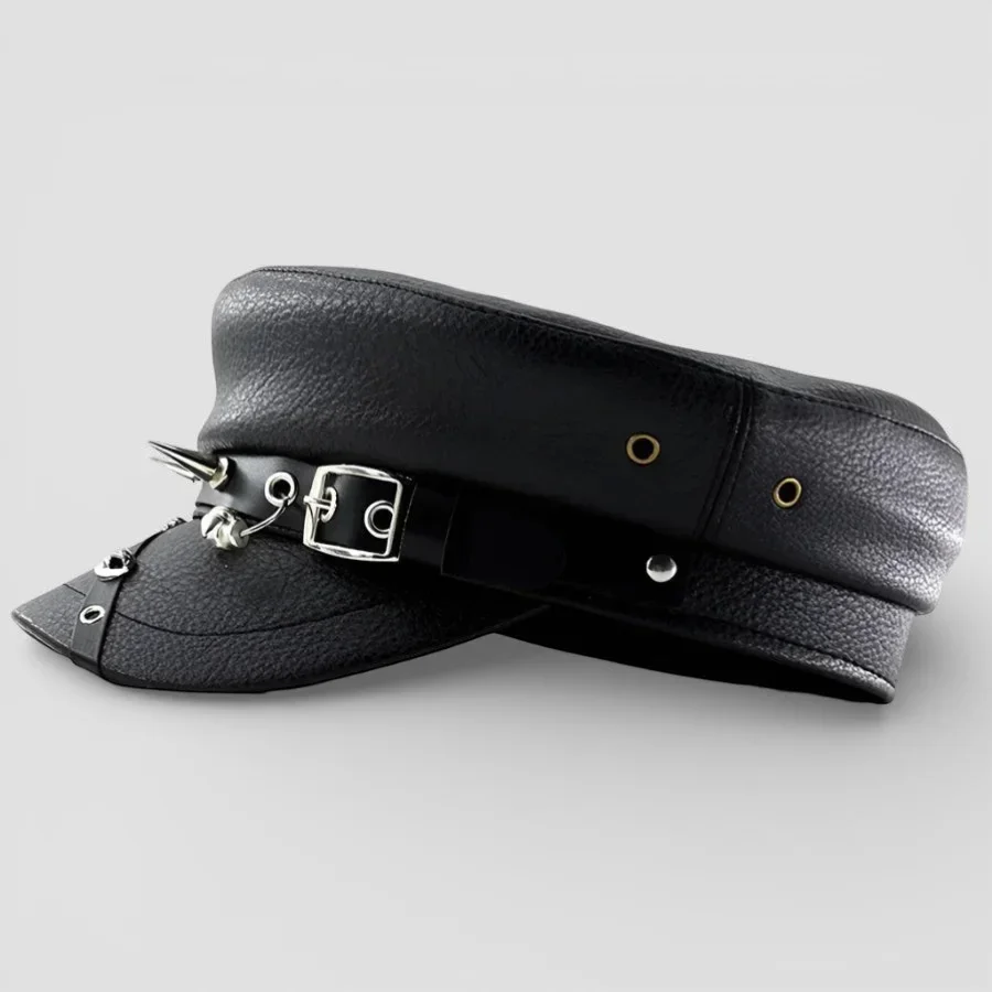 Leather Biker Beret - Image 4