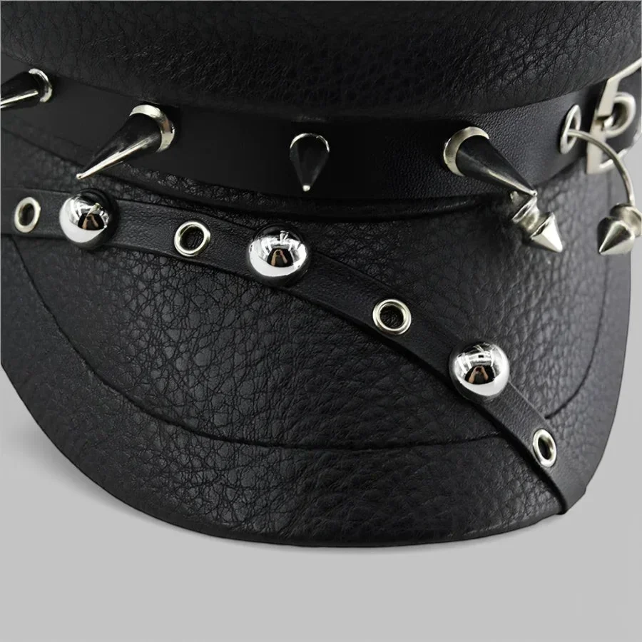 Leather Biker Beret - Image 5