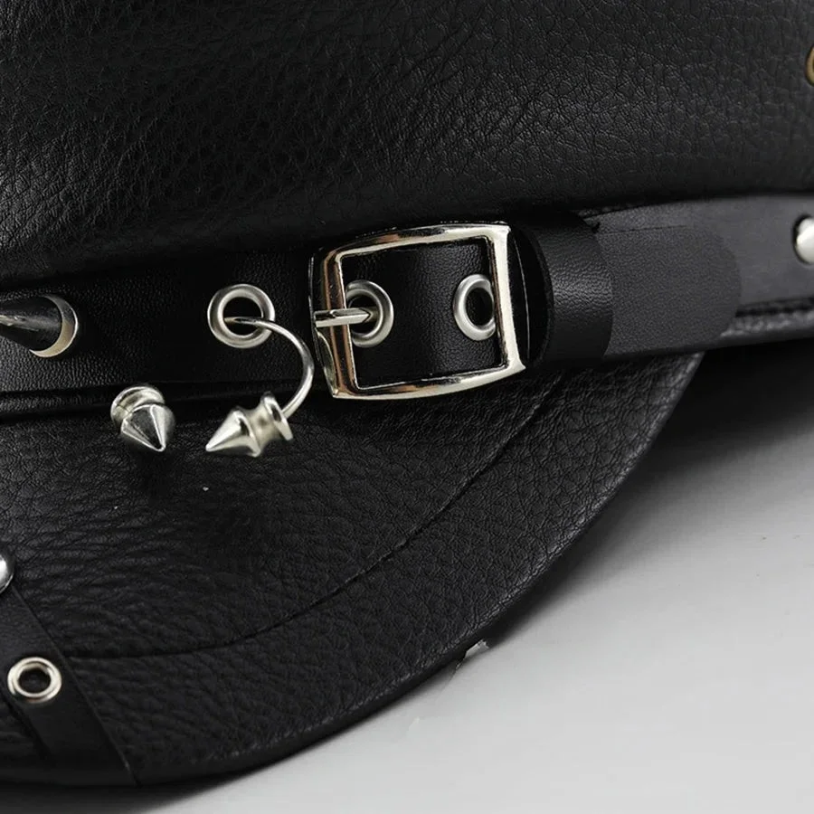 Leather Biker Beret - Image 6