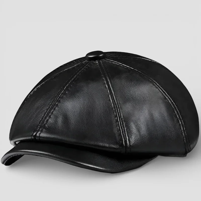 Leather Newsboy Hat - Image 3