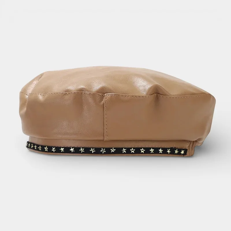 Leather Trim Beret - Image 3