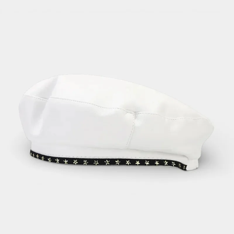 Leather Trim Beret - Image 4