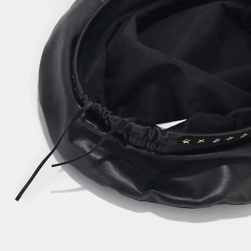 Leather Trim Beret - Image 5