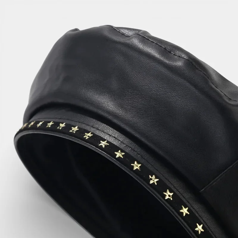 Leather Trim Beret - Image 6