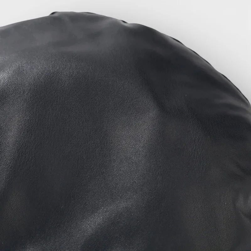 Leather Trim Beret - Image 7