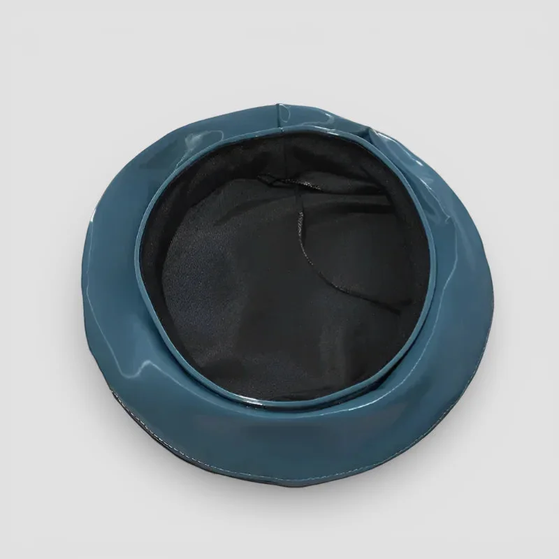Leather Turquoise Beret - Image 3