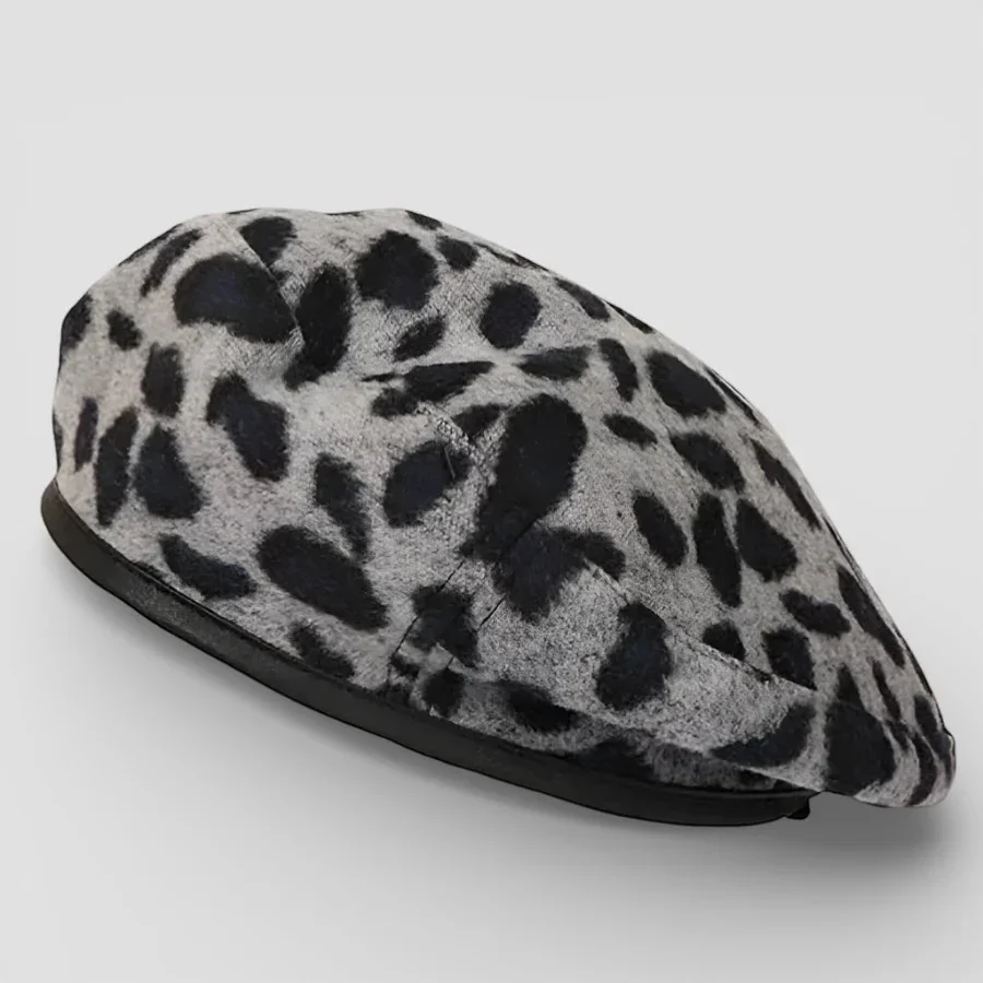 Leopard Print Beret Hat - Image 3