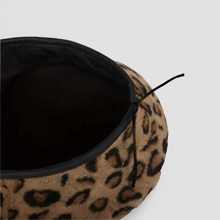Leopard Print Beret Hat - Image 5
