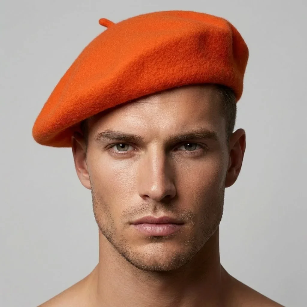 Orange Beret Hat - Image 3