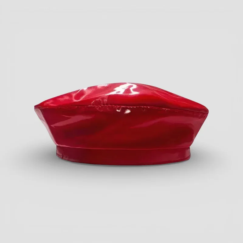 Red Leather Beret - Image 2